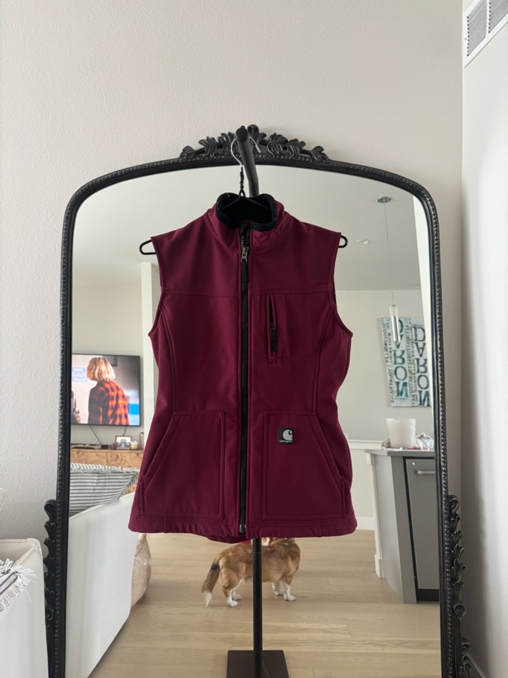 Carhartt Women's Burgundy Zip-Up Utility Vest